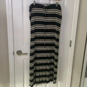 Michael Kors, tan and black striped maxi skirt size extra large